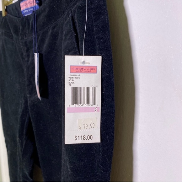 NWT black velvet cropped Vineyard Vines pants - Picture 5 of 8